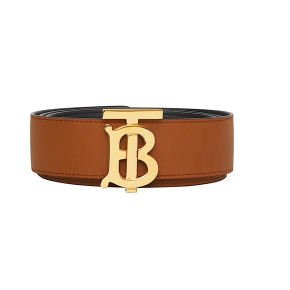 Burberry Black/Brown with Tag Logo Buckle Reversible Leather Belt main image 10